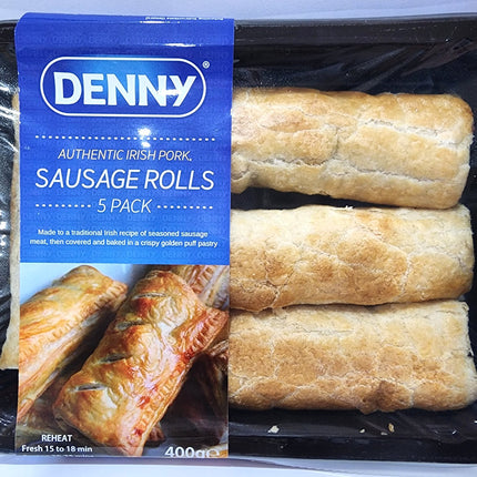 Denny Pre-Cooked Irish Pork Sausage Rolls Five Pack 480G ( * Refrigerated items are for local pick-up or deliveries less than 10 km from our Moorabbin store )
