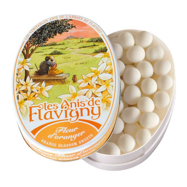 Les Anis De Flavigny Orange Flavoured Sweet Oval Tin 50G ( BB 03/2028 )