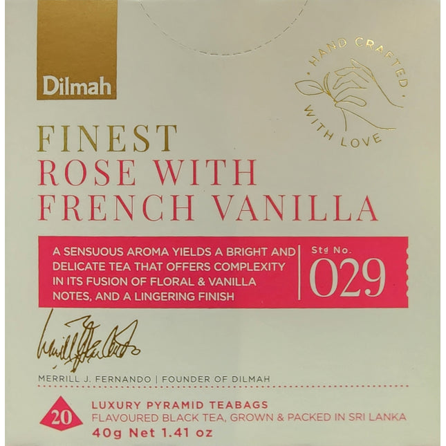 Dilmah Finest Rose with French Vanilla Tea 20 Tea Bags 40G ( BB 07/2026 )