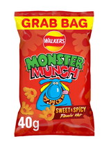Monster Munch Sweet & Spicy Flaming Hot Grab Bag Grab Bag 40G (BB 29/06/2024 )