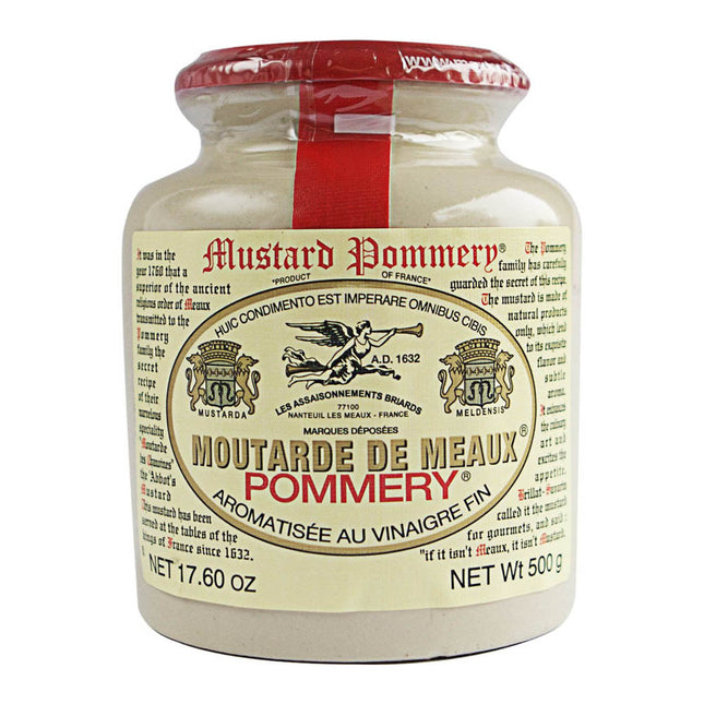 Pommery Moutarde De Meaux Coarse Grain Mustard in Ceramic Pot 500G ( BB 30/10/2026 )