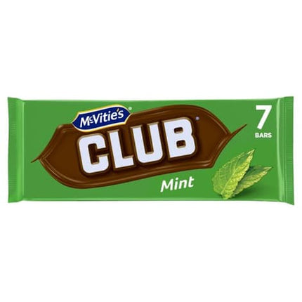 Mcvities Club Milk Chocolate Mint 7 Bars 154g ( BB 20/07/2024 )