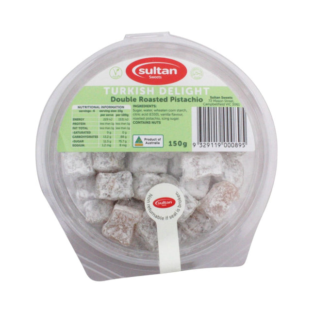 Sultan Sweets Turkish Delight Double Roasted Pistachio 150G ( BB 31/03/2026 )
