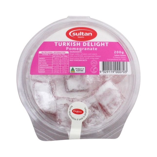 Sultan Sweets Turkish Delight Pomegranate 200G ( BB 31/03/2026 )