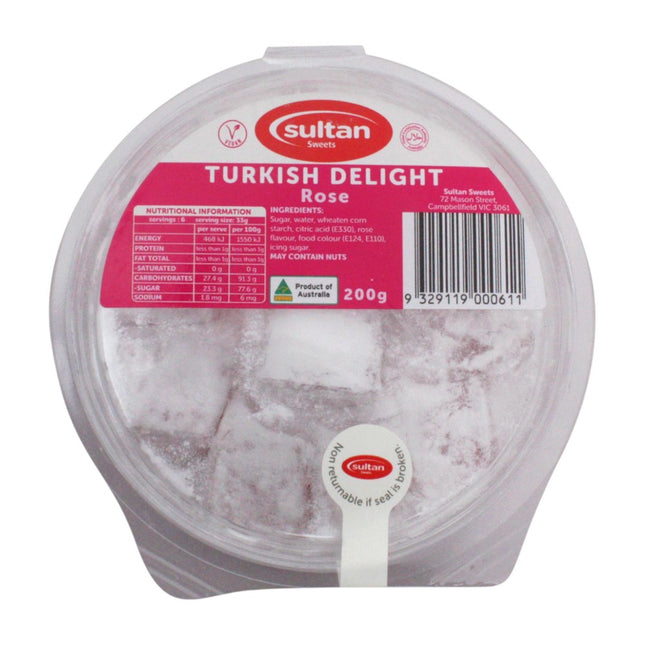 Sultan Sweets Turkish Delight Rose 200G ( BB 31/03/2026 )