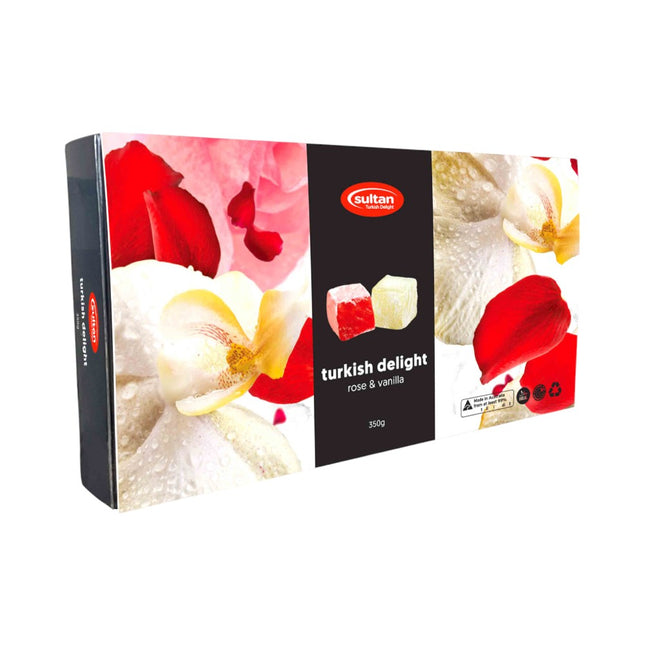 Sultan Sweets Turkish Delight Rose & Vanilla 350G ( BB 28/02/2026 )