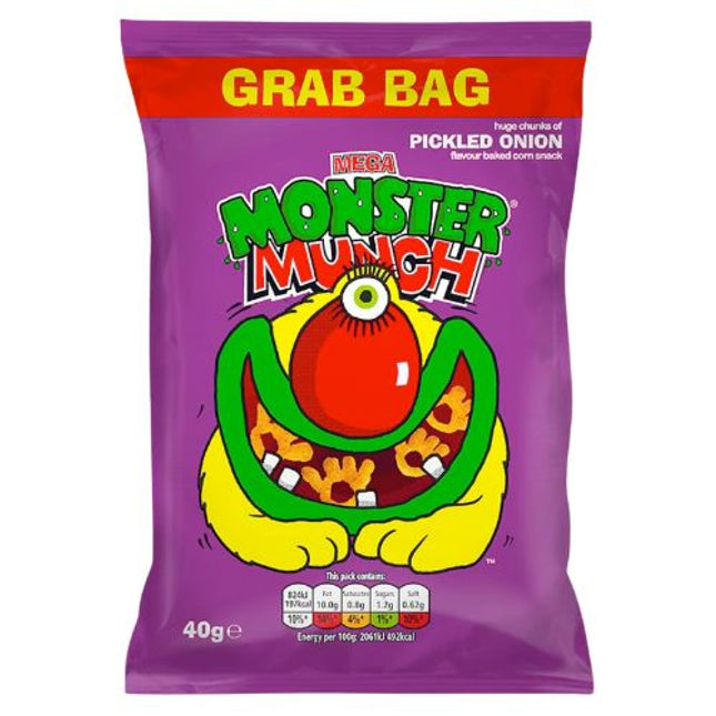 Monster Munch Pickled Onion Grab Bag 40G ( BB 03/01/2026 )
