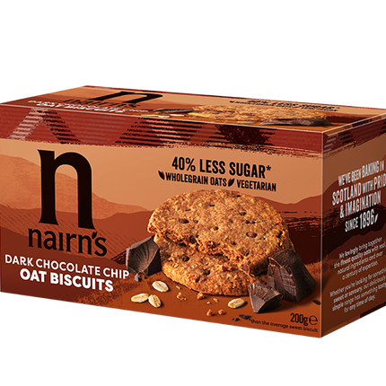 Nairn's Dark Chocolate Chip Oat Biscuits 200g ( BB 09/12/2023 )