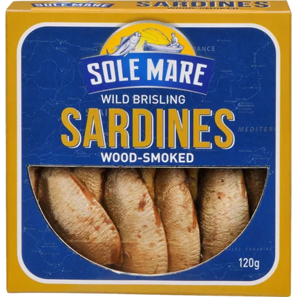 Sole Mare Wild Bristling Wood-Smoked Sardines 120G