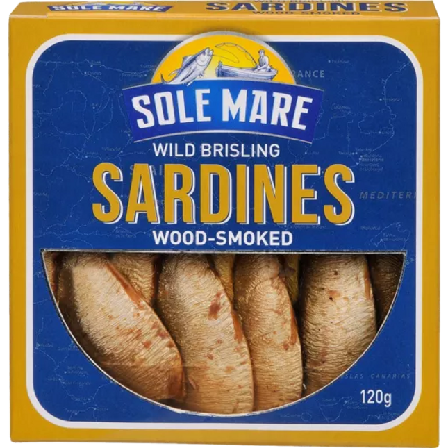 Sole Mare Wild Bristling Wood-Smoked Sardines 120G ( BB 01/2028 )