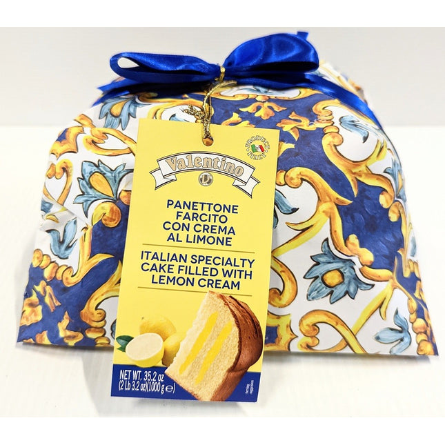 Valentino Panettone Filled with Lemon Cream Hand Wrapped 1Kg ( BB 30/06/2026 )