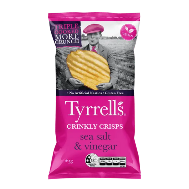 Tyrrells Sea Salt & Vinegar Chips 165G ( BB 06/06/2026 )