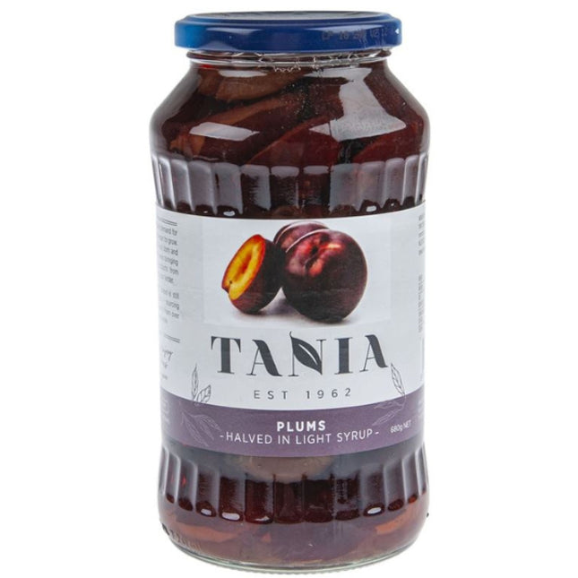 Tania Plums Halved in Light Syrup 700G ( BB 31/12/2027 )