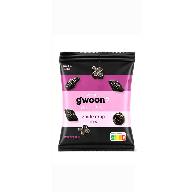 Gwoon Zoute Salty Licorice Drop Mix 400G ( BBD 23/10/2027 )