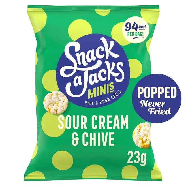 Snack A Jacks Sour Cream & Chive Rice Corn Cakes Crisps 23G ( BB 28/11/2026 )