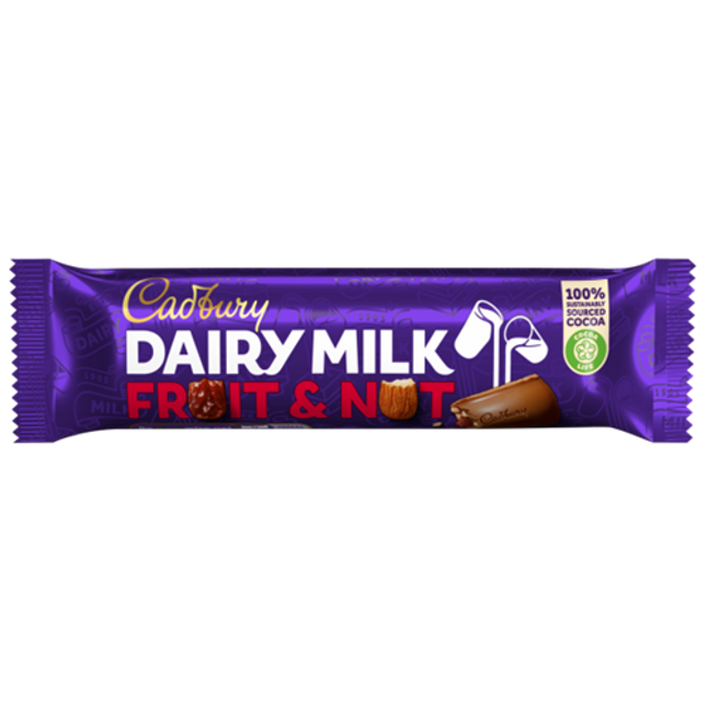 Cadbury Dairy Milk Fruit & Nut 49G UK ( BB 14/10/2025 )
