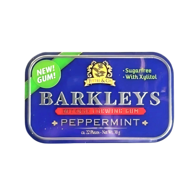 Barkleys Peppermint Flavour Chewing Gum Sugar Free 30G ( BB 11/2027 )