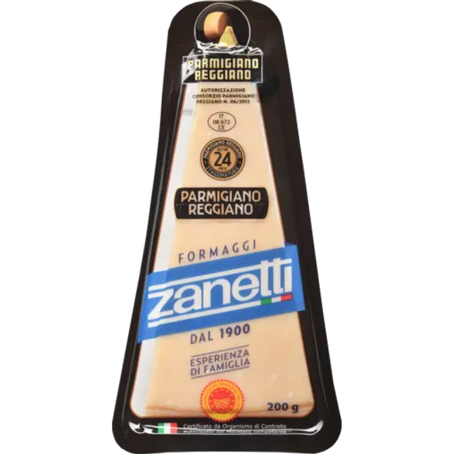 Zanetti Parmigiano Reggiano 200G ( BB 30/12/2026 ) Refrigerated Cheese not suitable for Shipping, pick-up in-store Only