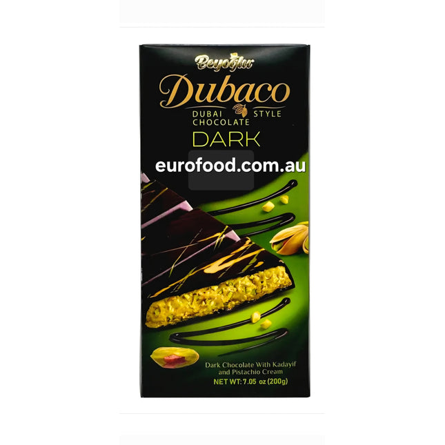 Beyoglu Dubaco Dubai Dark Chocolate with Pistachio Cream 200G Block ( BB 01/01/2027 )