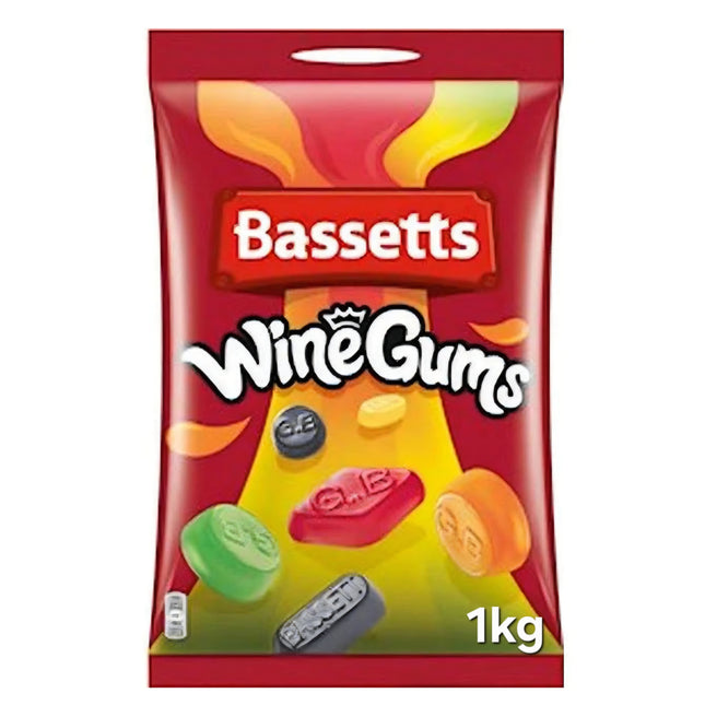 Maynards Bassetts Wine Gums 1kg ( BB 09/12/2025 )