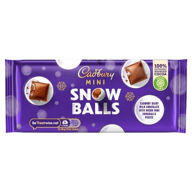 Cadbury Mini Snowballs Chocolate Bar 110G ( BB 31/03/2026 )