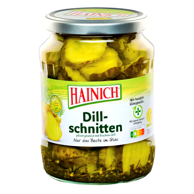 Hainich Dill Schnitten Burger Dill Pickle Chips Slices Cucumbers 670G ( BB 20/08/2027 )
