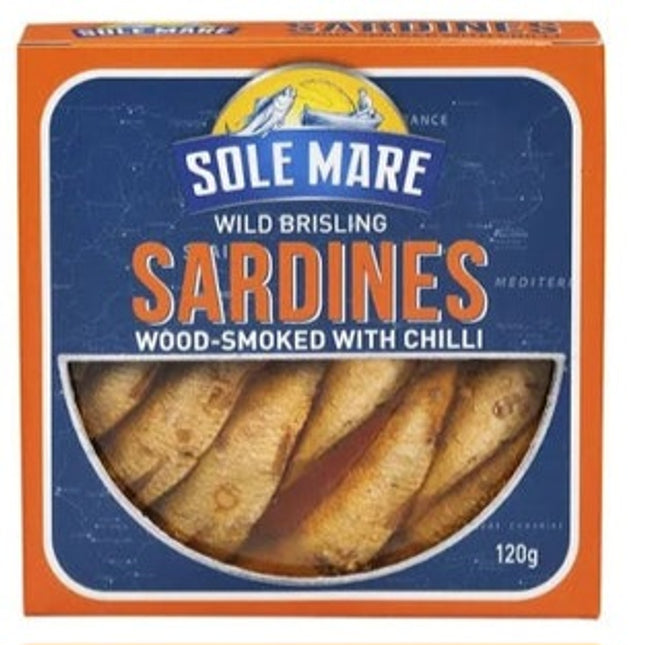 Sole Mare Wild Bristling Sardines Wood-Smoked with Chilli 120G ( BB 01/2028 )