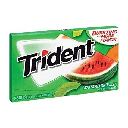 Trident Watermelon Twist Chewing Gum 14 sticks Pack Sugar Free ( BB 03/2024 )
