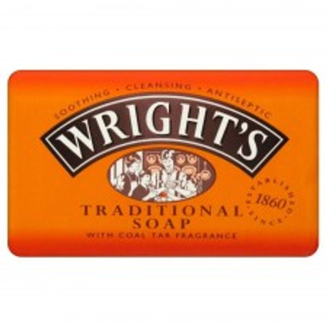 Wright's Traditional Soap with Coal Tar Fragrance Antiseptic Soap Pack of 4 bars x 125G