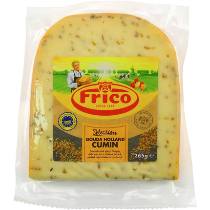 Frico Gouda Cumin Wedge Cheese 265g. (* Refrigerated items are for local pick-up or delivery less than 20 km from our Moorabbin store only )
