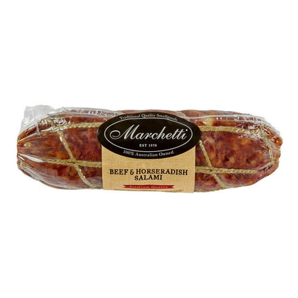 Marchetti Beef & Horseradish Salami 390G (* Refrigerated items are for local pick-up or deliveries less than 15 km from our Moorabbin store only )