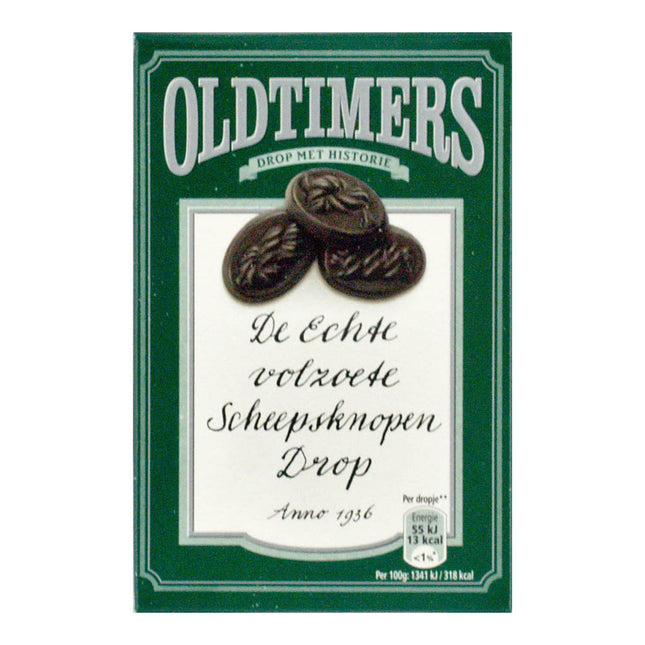 Oldtimers Zoete Scheepsknopen Drop / Sweet Licorice 225G ( BB 06/01/2026 )