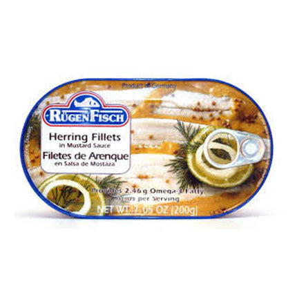 Rugen Fisch Herring Fillets in Mustard Sauce 200G ( BB 31/12/2025 )