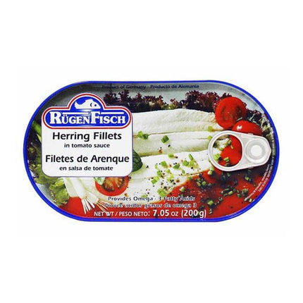 Rugen Fisch Herring Fillets in Tomato Sauce 200G ( BB 31/12/2025 )