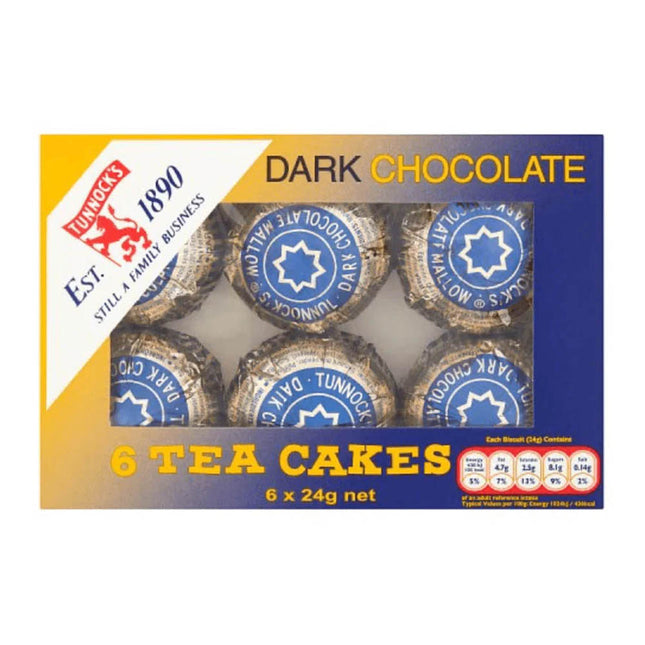 Tunnock's Dark Chocolate Tea Cake 6 x 24G ( BB 28/02/2026 )