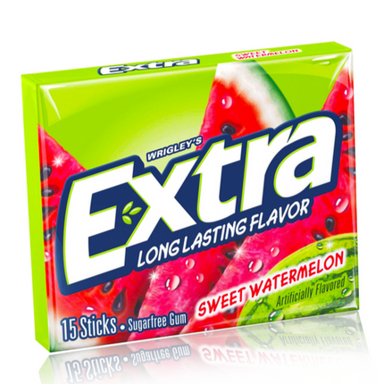 Wrigley's Watermelon Chewing Gum 15 sticks Pack Sugar Free ( BB 03/2024 )