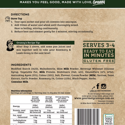 Gourmet Granny's Rosemary & Lamb Gravy Mix 45G ( BBD 30/07/2029 )