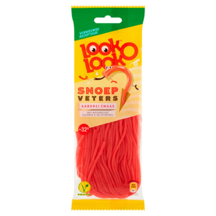 LookoLook Snoep Veters Strawberry Laces 125G ( BB 09/2025 )