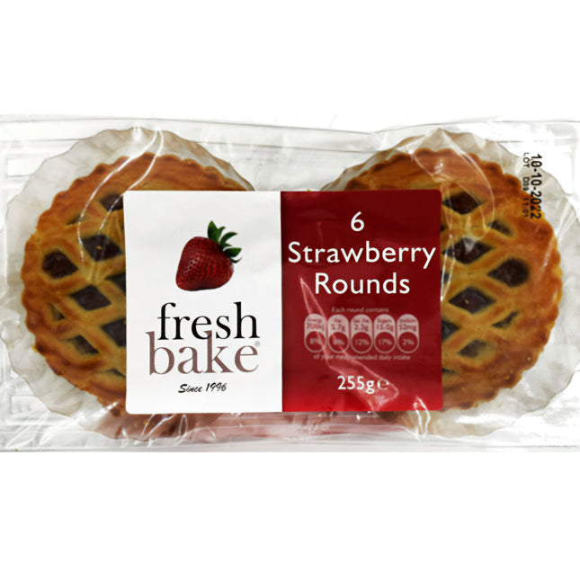 Fresh Bake 6 Strawberry Rounds 255G ( BB 22/12/2025 )