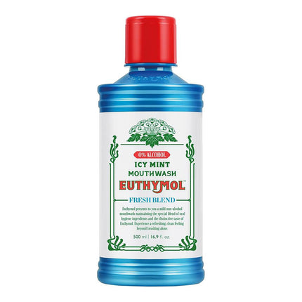 Euthymol Non Alcoholic Icy Mint Mouthwash 500ML O% Alcohol ( BB 16/03/2026 )