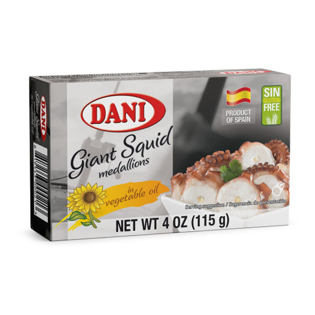 Dani Jumbo Squid Chunks in Sunflower Oil 115G ( BB 31/12/2029 )