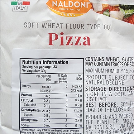 Molino Naldoni Pizza Soft Wheat Flour Type '00' 1kg ( BB 18/09/2025 )