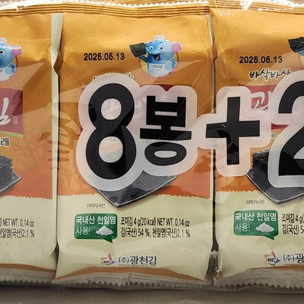 Kwang Cheon Kim Roasted Seasoned Seaweed 10 x 4G ( BB 13/06/2025)