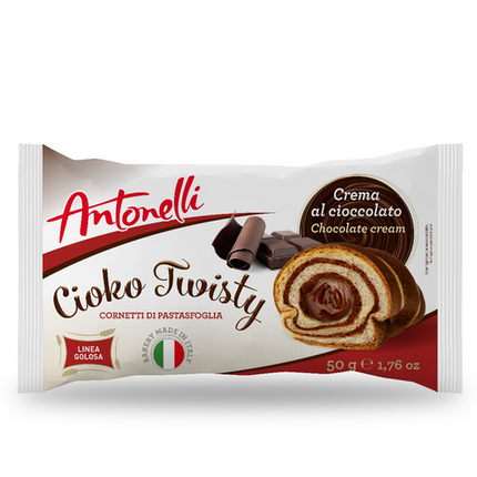 Antonelli Cioko Twisty Croissant Filled with Chocolate Cream 250G ( BB 20/07/2025 )