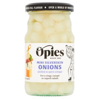 Opies Mini Silverskin Cocktail Onions 227G ( BB 01/2026 )