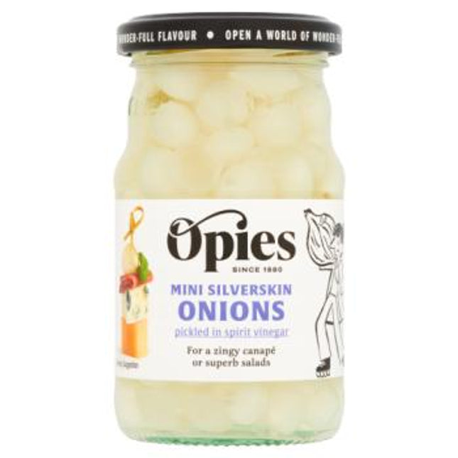 Opies Mini Silverskin Cocktail Onions 227G ( BB 30/01/2026 )