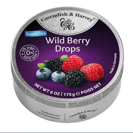 Cavendish & Harvey Sugar Free Wild Berry Drops 175G ( BB 06/2027 )