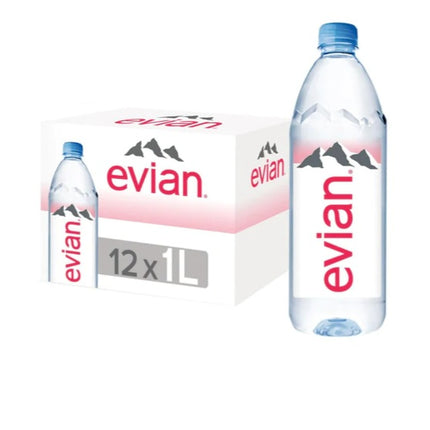 Evian Natural Mineral Water 1 Litre X 12 Pack ( BB 11/2025 )