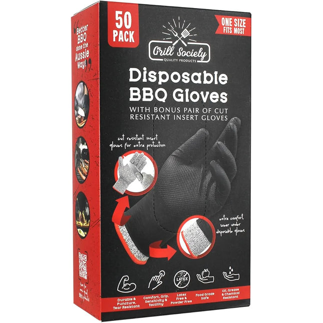 Grill Society Disposable BBQ Gloves 50 Pack
