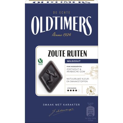 Oldtimers Zoute Ruiten/ Mildly Salty Licorice 235G ( BB 13/06/2025 )